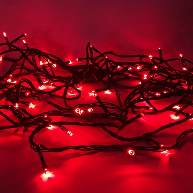 검정선 세트 LED 은하수전구 100구 + 전원케이블 SET 크리스마스 조명 전구, 빨간색, 1개