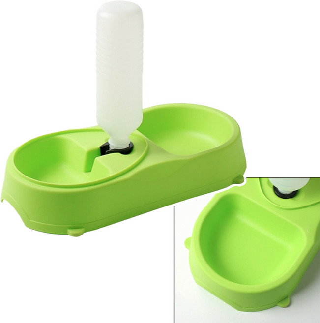 DN 강아지 고양이 급수기 물 사료 그릇 반자동 리필 간편세척 2구, 1개