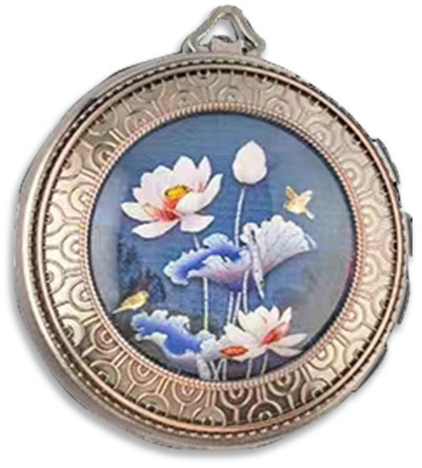 新款藍牙音樂播放機可插卡可充電吊墜mp3復古七彩燈便攜小音箱, 內置音32首可插卡, 藍玻璃藍花