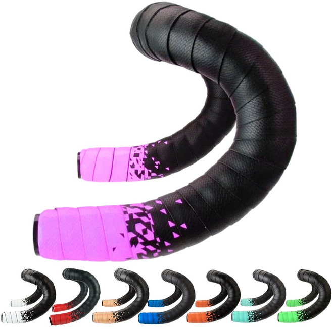 BTR 자전거 바테잎 핸들바 그립 테이프 투톤, 1개, 투톤(핑크)