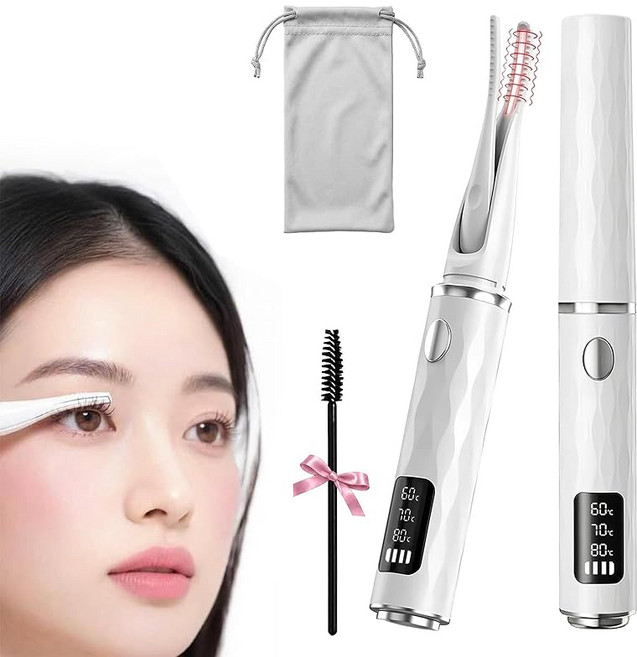 핫뷰러 USB 충전식 전기 아이러시 컬러 10초 급속 가열 세 가지 히트 설정 화상 방지 LCD 액정 디스플레이 휴대 편리 여행 메이크업 도구, 상세페이지 참조, 상세페이지 참조