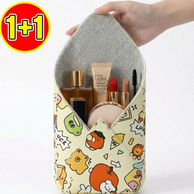 osshop 화장품 메이크업 수납 벨크로 요술 파우치