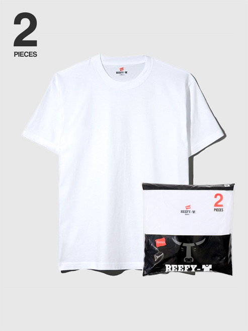 Hanes BEEFY 헤인즈 비피 T셔츠 맨즈 레이디스 반소매 블랙 화이트 2장 유니섹스 큰 사이즈 코튼 100 무지 스포츠 캐주얼 팩 T 컷소