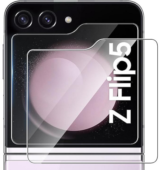 1+1 스톤스틸 갤럭시 Z플립5 투명 풀커버 전면 강화유리 액정 보호 강화 필름, 2개