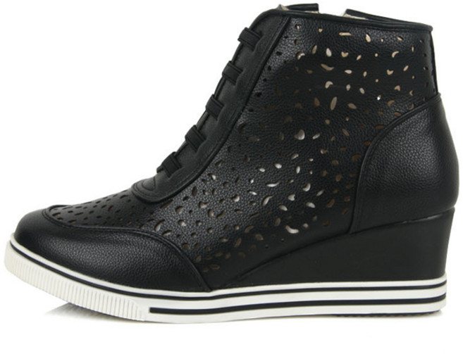 마이슈 발이편한 지퍼 운동화 여성 키높이 펀칭 망사 여자 스니커즈화