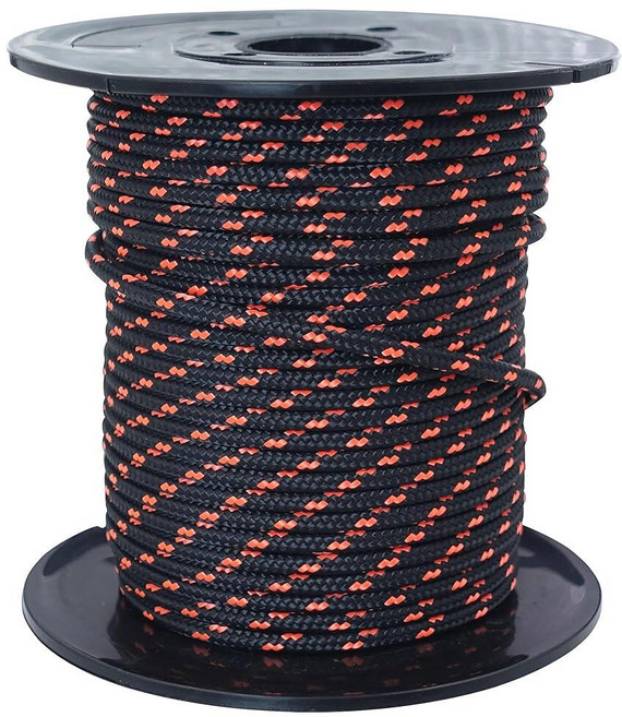 GM CLIMBING 블랙 3mm 액세서리 코드 181.4kg(400파운드) 더블 브레이드 내구성 풀 텐트 방수포 해먹 가이라인 리깅 배낭 서바이벌 등산 30.5m(100피트), GM CLIMBING 블랙 3mm 액세서리 코드 181