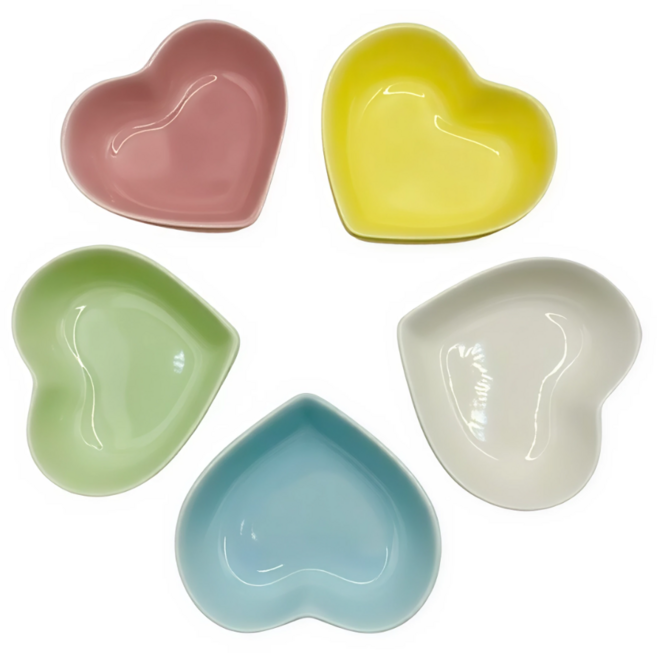 미니포레 하트 세라믹 파충류 도마뱀 크레 햄스터 물그릇 먹이그릇, 1개, 블루