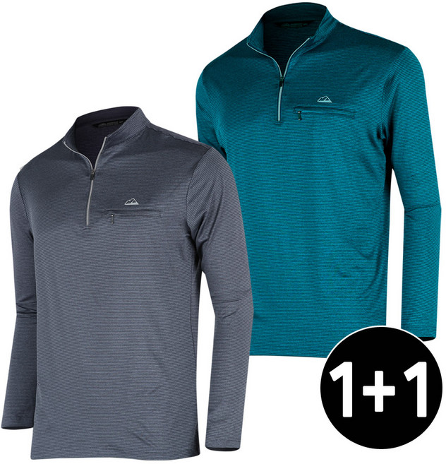 1+1 미루나무 남성 봄 여름 가을 스판 집업티셔츠 기능성 상의 선플라워