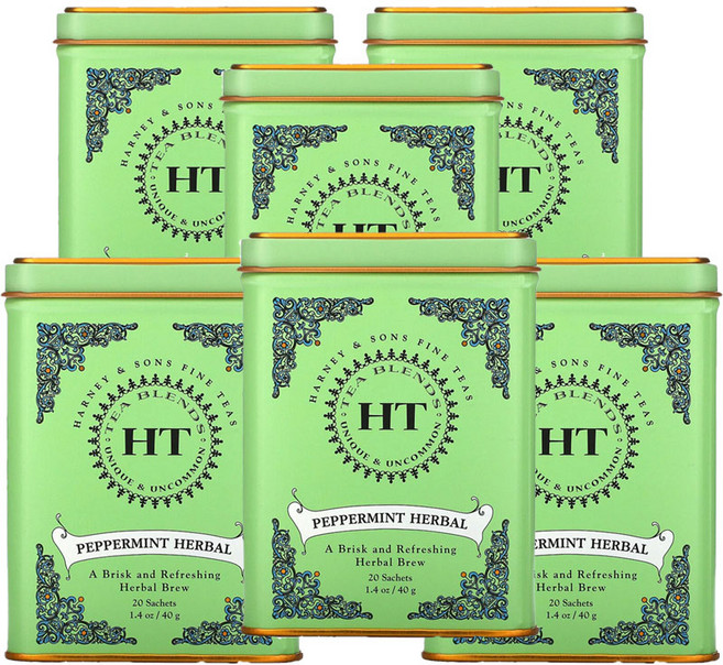 하니앤손스 페퍼민트 허벌 무함유카페인 40g 20티백, 20개입, 2g, 6개