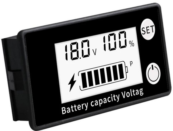 디지털 용량 표시기 전압계 납산 테스터 온도 알람 계량기, 색상: 3. TEM Warning, 1개