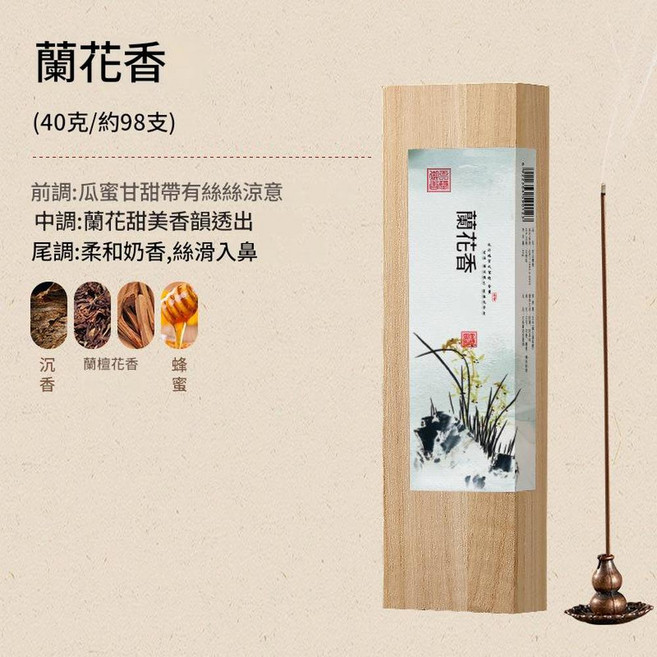 鵝梨帳中香線香 40克, 蘭花香 40克, 1套, 杯具