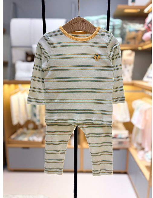모이몰른 봄 스트라이프 실내복 실내상하 내의 내복 남아 여아 면 100% E푸링 후라이스 상하 M261NNH20P
