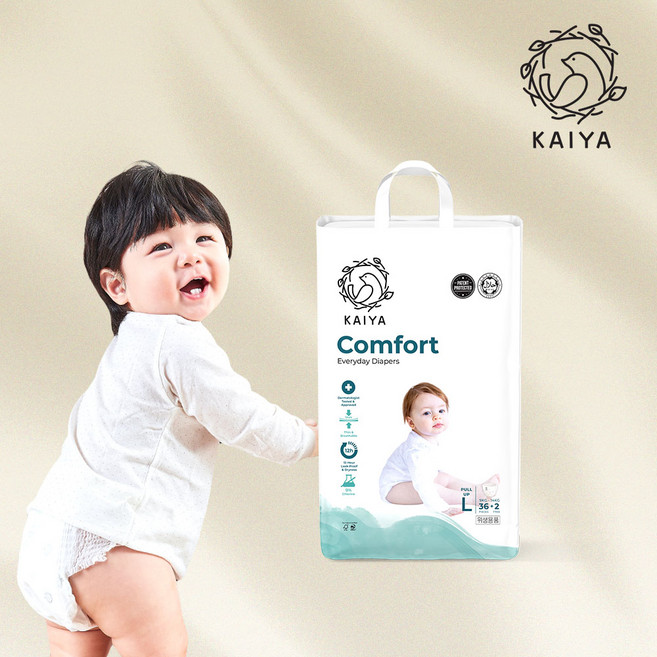 카이야 컴포트 에브리데이 프리미엄 기저귀 팬티형 남여공용, 대형(L), 38매