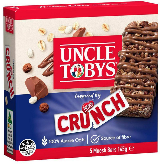 엉클토비스 Uncle Tobys Snacks Crunch Snack Bars 크런치 스낵 뮤즐리 바 5개입 호주, 9개, 145g
