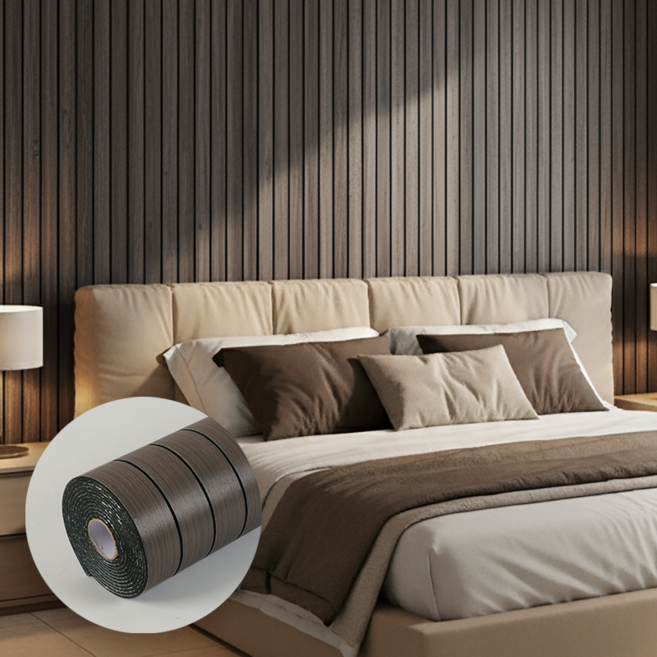 믿음직함 접착식 붙이는 3D 템바보드 단열 벽지 방음 시트지, 다크브라운