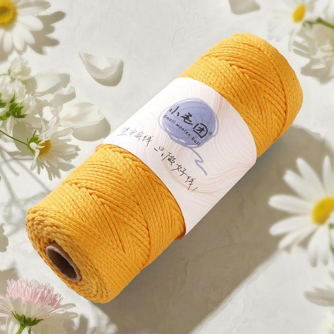 小毛團 圓股空心棉線 純棉 手工編織線, 香芒1團 9#-160克-線淨重150, 1個