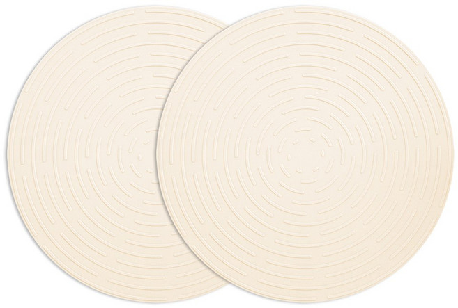 더하리 국산 실리콘 인덕션 보호매트 (1+1), 아이보리 25cm, 2개