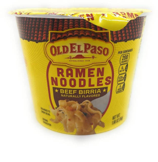 Old El Paso Ramen Noodles 전자레인지 수프 컵 - 1개입 (56.1g(2온스) 비프 비리아), Old El Paso Ramen Noodles 전자레인, 56.1g