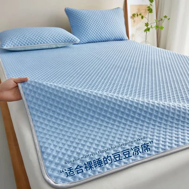 얼음 실크 미끄럼 방지 침대 시트 단일 사람 학생 기숙사 여름 쿨 부드럽고 편안한 새로운 중국 스타일 에, 03 90x200cm 싱글매트