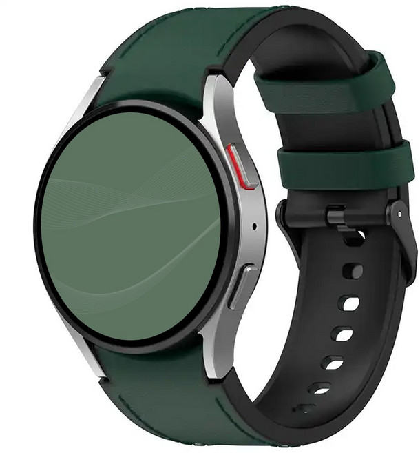 아이메이드잇 갤럭시워치 호환 가죽 실리콘 스트랩 밴드, 그린, 1개