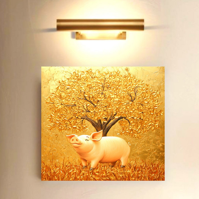 황금빛 여정 부의 상징 황금 돈나무 재복이 금복이 복돼지 그림 액자 황금 생명나무, 06