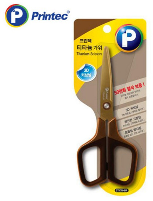 프린텍 티타늄 가위 중형 ST170-BR/다목적용/특수코팅, 3개
