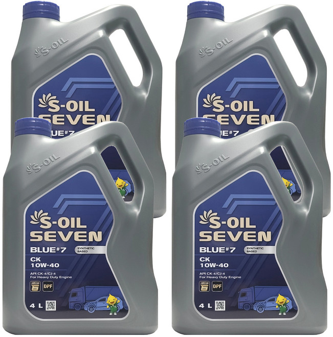 에스오일 세븐 블루 7 CK 10W40 4L x 4개 1박스 16L DPF 유로6 TIER-4 고성능 디젤 엔진오일