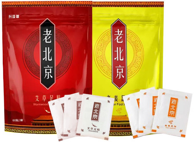 老北京 草本足貼 暖暖貼 老薑配方 舒適呵護雙足, 5g, 1個, 60片