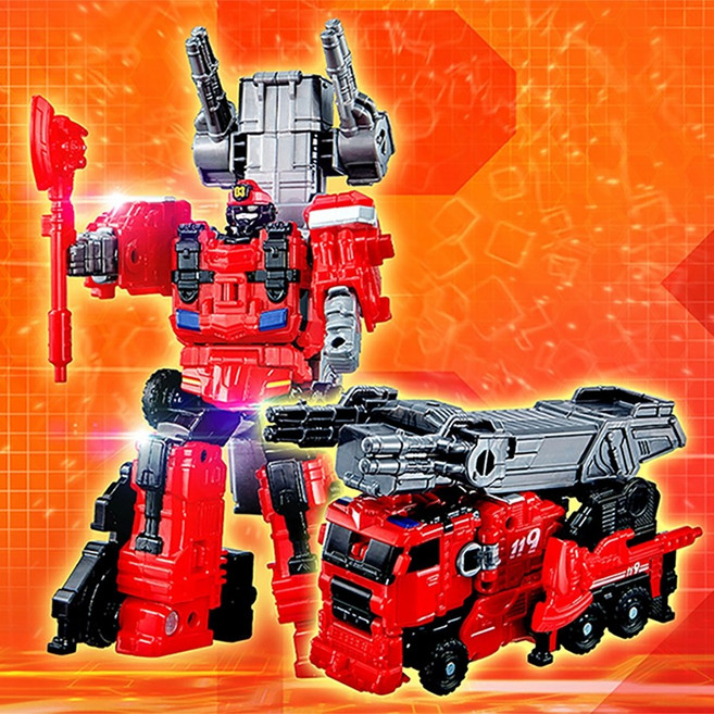 또봇 미니 붐 로봇 변신 자동차 장난감 어린이 선물, 1개, 레드