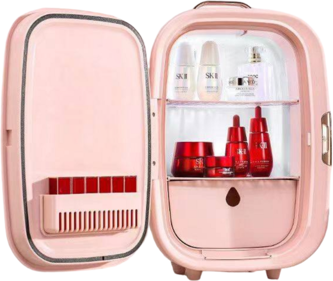 비니팝 미니 화장품 냉장고 차량용 가정용 20리터 화장거울, 옵션1, 핑크레이디