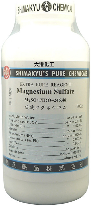 大港化工原料行 硫酸鎂 試藥 - 瀉鹽 鎂鹽 試藥級, 500g, 1個