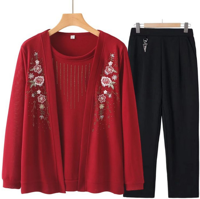 50대 60대 마마복 긴팔 세트 빅사이즈 할머니옷 중년여성옷 XINNIX