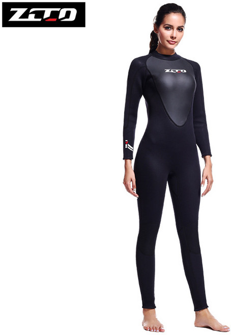 ZCCO 남성용 해양 스포츠 서핑 잠수복 네오프렌 원피스 두꺼운 따뜻한 수영 및 다이빙 세트 3mm, 01 L, 02 women black