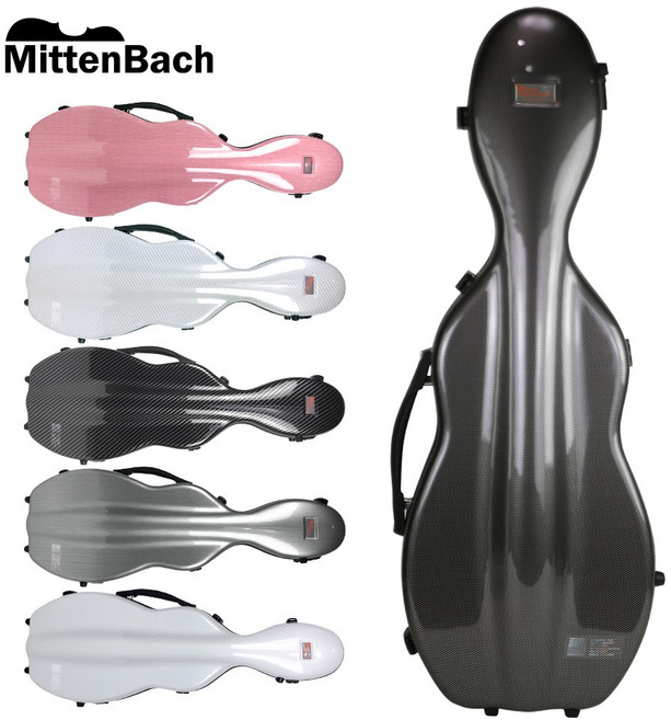 미텐바흐 바이올린 케이스 MBVC-01 삼각 하드케이스, 카본룩블랙, 추가 X