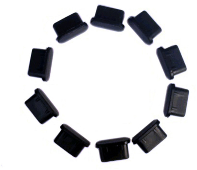 스마트폰 충전 포트 먼지 차단 마개 C-TYPE 방식 10개, 블랙, 1세트