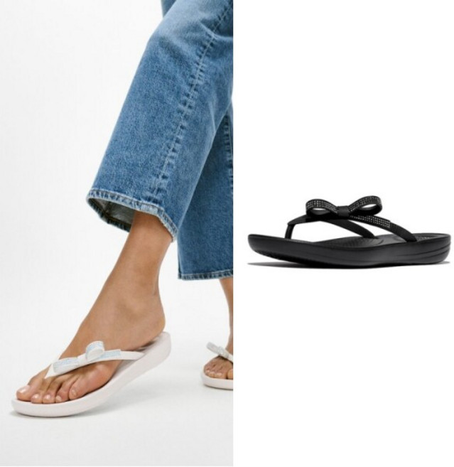 [핏플랍(삼성물산)] [FITFLOP][삼성물산공식] 여성 아이쿠션 글리터보우 플립플랍 2종택1