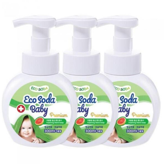 테온셀 소다 베이비 핸드워시 3개 유아 손세정제 순한성분, 자몽