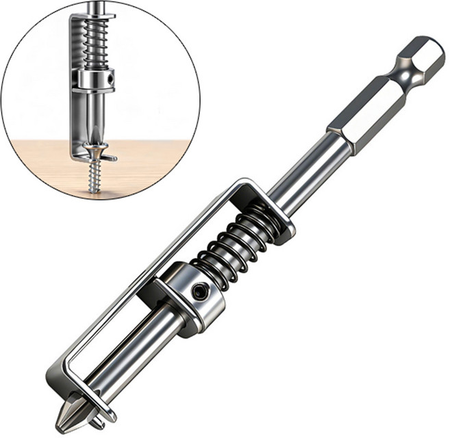 스프링 가이드 십자 드라이버 비트 나사 볼트 고정 한손 작업 이탈 방지, 1개