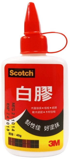 3M 白膠 樹脂 40g (3040) 冷膠樹脂白膠 透明膠 萬用膠 強力接著劑 Scotch, 1個