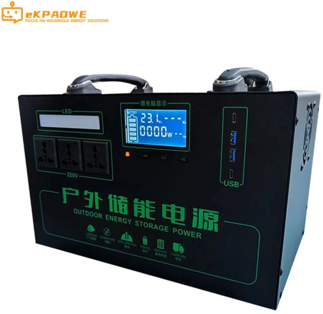2500W 3360Wh 휴대용 발전소 220V 배터리 발전기 태양열 파워 스테이션 비상 백업 EU 플러그, 1개