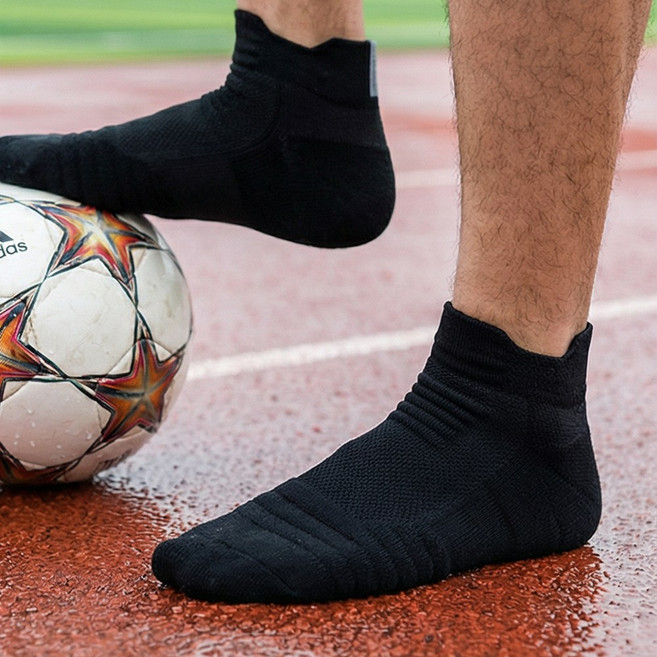 디망 구름 쿠션 스포츠 러닝양말, 5개, 블랙
