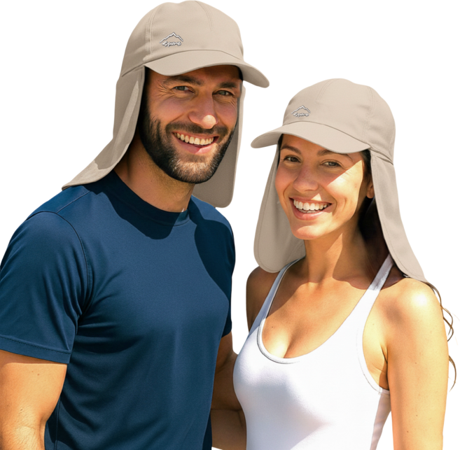 카라몰리 자외선차단 모자 워터파크 얼굴 햇빛가리개 등산 낚시 썬캡, 베이지, 1개