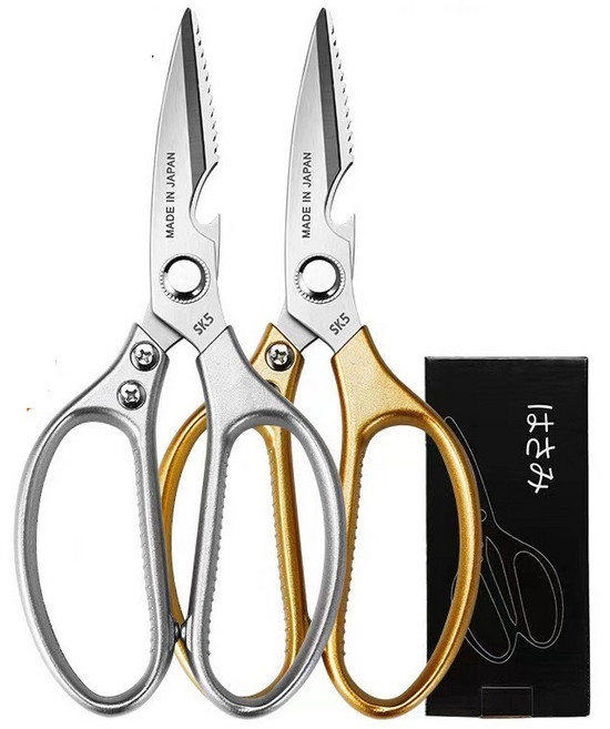 1+1 다용도 독일의 공예 스테인레스 신형가위 주방가위, 실버, 1개