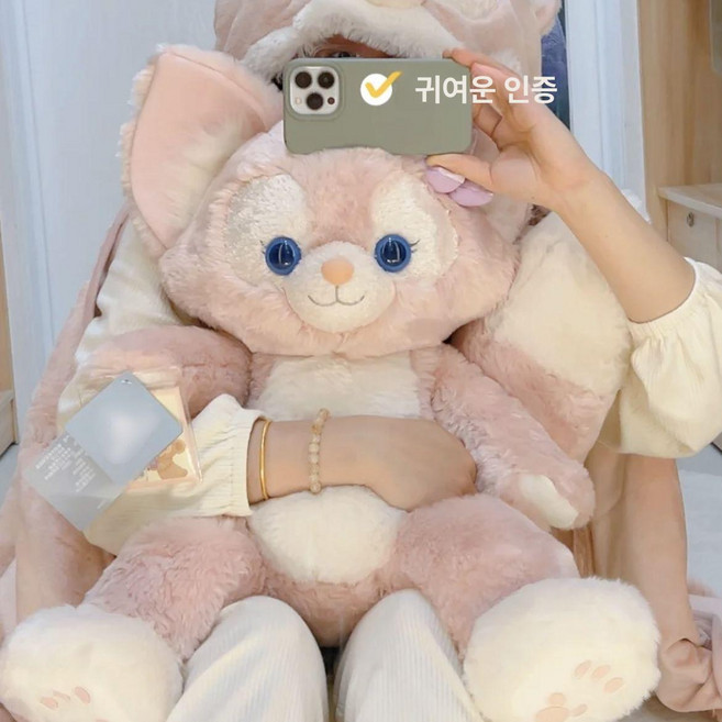 상해 디즈니랜드 파자마 파티 리나벨 인형 키링 키홀더 선물, 정교한 버전 노출 인형 의류 미포함