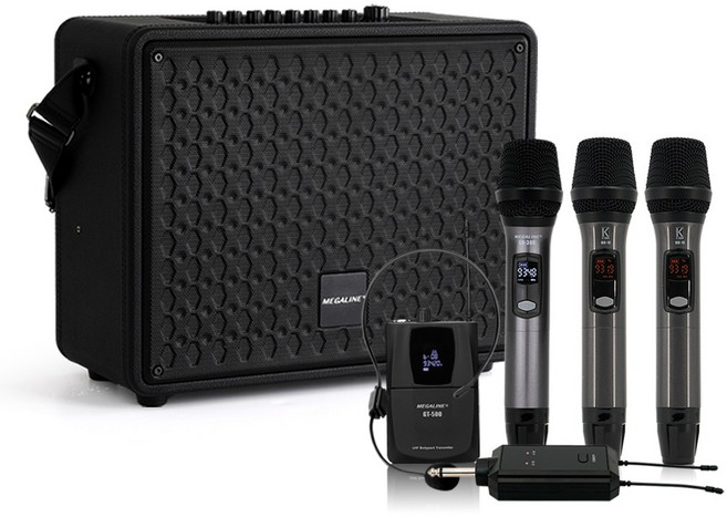 MEGALINE TA2200DH3 200W 강의용무선마이크 충전식앰프 이동식앰프 휴대용스피커 포터블엠프, 본체 헤드셋 핸드 핸드 핸드