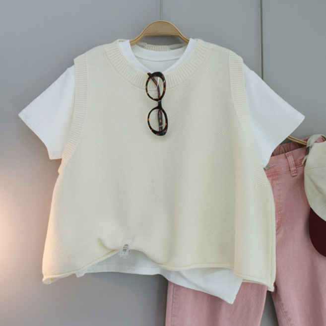 달콩 여성 빅사이즈 루즈핏 봄신상 프리다오버핏니트조끼