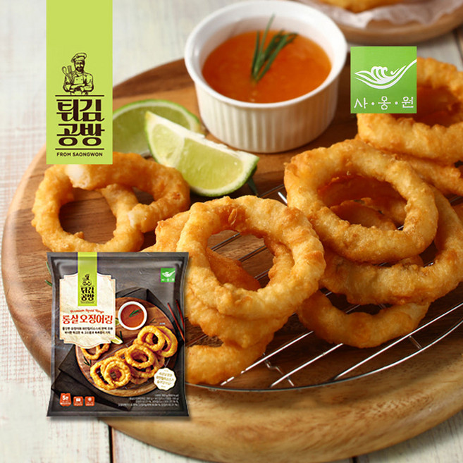 사옹원 튀김공방 통살오징어링 360g (튀김260g 소스100g), 1개