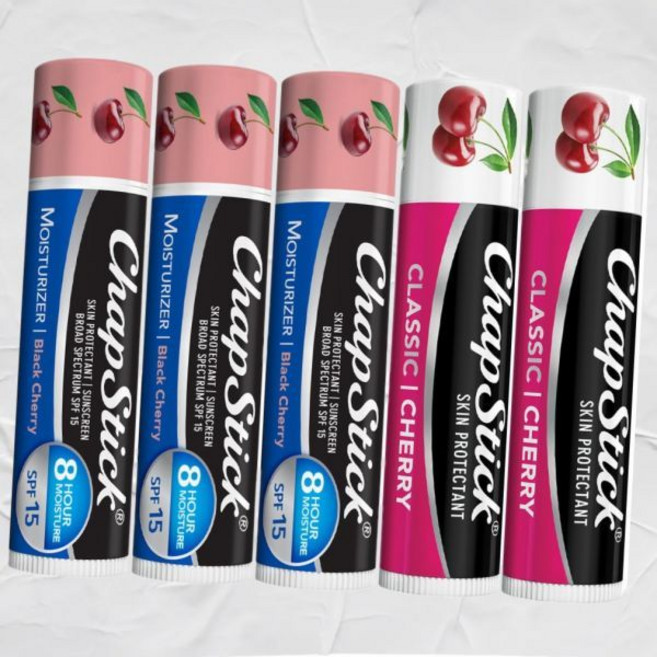 ChapStick 보습제 2in1 립케어 SPF 15 블랙 체리 3팩 클래식 립밤 2팩 각각 온스 미국내수
