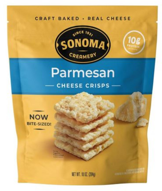 Sonoma Creamery 과자 칩 소노마 크리머리 치즈 크리스프 체다 맛 크래커 스낵 고단백 저탄수화물 글루텐 프리 밀가루 10온스 1개, 파르메산 치즈, 10 온스 (1팩)