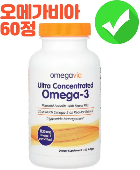 오메가비아 RTG 고농축 오메가3 소프트젤 60정, 1개 - 쿠팡